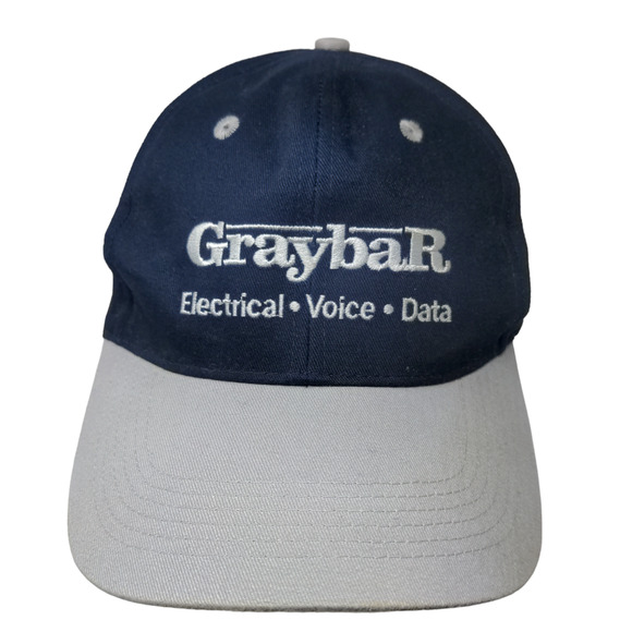 GrayBar Men's Snapback Hat Blue Gray Size OSFA Embroidered Logo Cotton - Picture 1 of 12